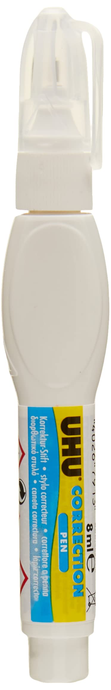 UHUCorrection Pen, 8 Ml, Ink Corrector, Ergonomic, Soft Squeeze, Precise, Eraser