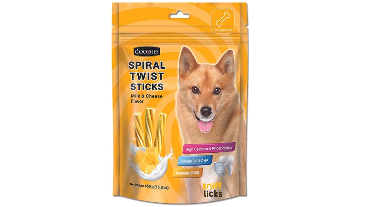 Buy Goodies Dog Energy Treats Spiral Twist Stick Milk & Cheese Flavor