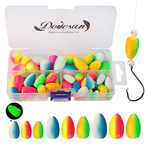Dovesun Les flotteurs en Mousse Flotteur de pêche pêche à la Mouche avec Tackle Box Balle 54pcs