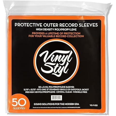 Vinyl Styl 12 Inch Outer Record Sleeves - Easy Open (Crystal Clear) Cover