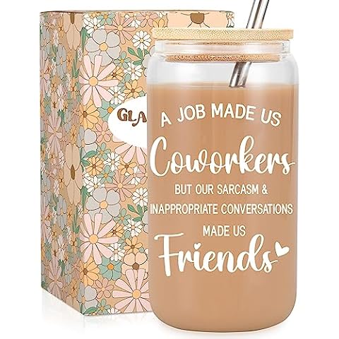 Fairy's Gift Glass Coffee Cup, Coworker Gifts, Birthday Gifts for Women Friendship, Funny Coworker Gifts for Women Men Friend - Office Friendship Gifts, Christmas, Going Away Gifts for Coworkers Boss Cover