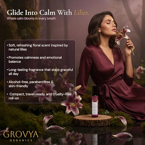Image of Aura Whispering Lily Roll-On | Long-Lasting Natural Attar Perfume Oil | Alcohol-Free, Skin-Friendly & Chemical-Free Floral Fragrance for Men & Women, 8ml