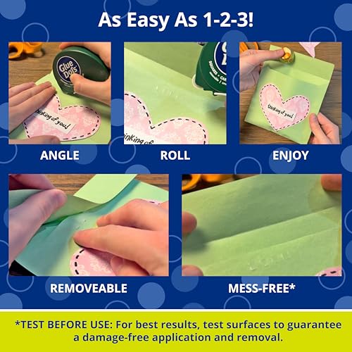 Image of Glue Dots GLU23681 Removable 3 /16 inch Square Dispenser 450Pc Dispenser Glue Sq Runremovable, Clear