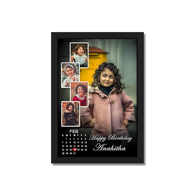Image of Customized Photo Frames with Photo Upload | Personalized Print | Black Wooden Frame | Customised Gift For Anniversary, Birthday, Wedding, Couples (MDF Wood, 12 X 9 Inch)