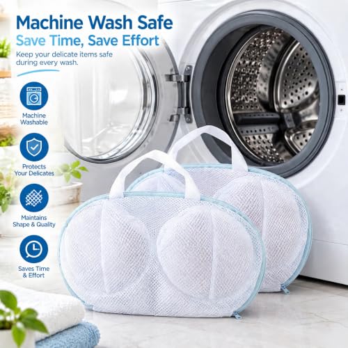 Image of Bra Wash Bag with Handle, Mesh Laundry Bag for Lingerie 2pcs