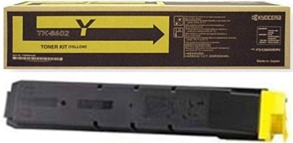 Kyocera 1T02MNAUS0 Model TK-8602Y Toner Kit - for FS-C8650DN Printers, Genuine Kyocera, Up To 20000 Pages, Yellow Color