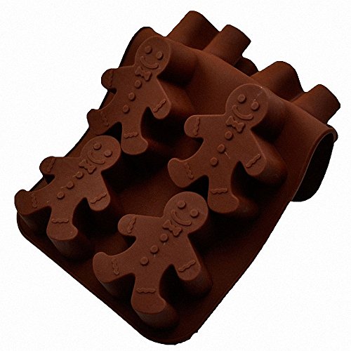 Gingerbread Man Silicone Mold - Moldfun Christmas Party Gingerbread Mold For Chocolates, Soaps, Cake Baking, Ice Cubes, Jello Shots, Muffins, Cookies #TOP1