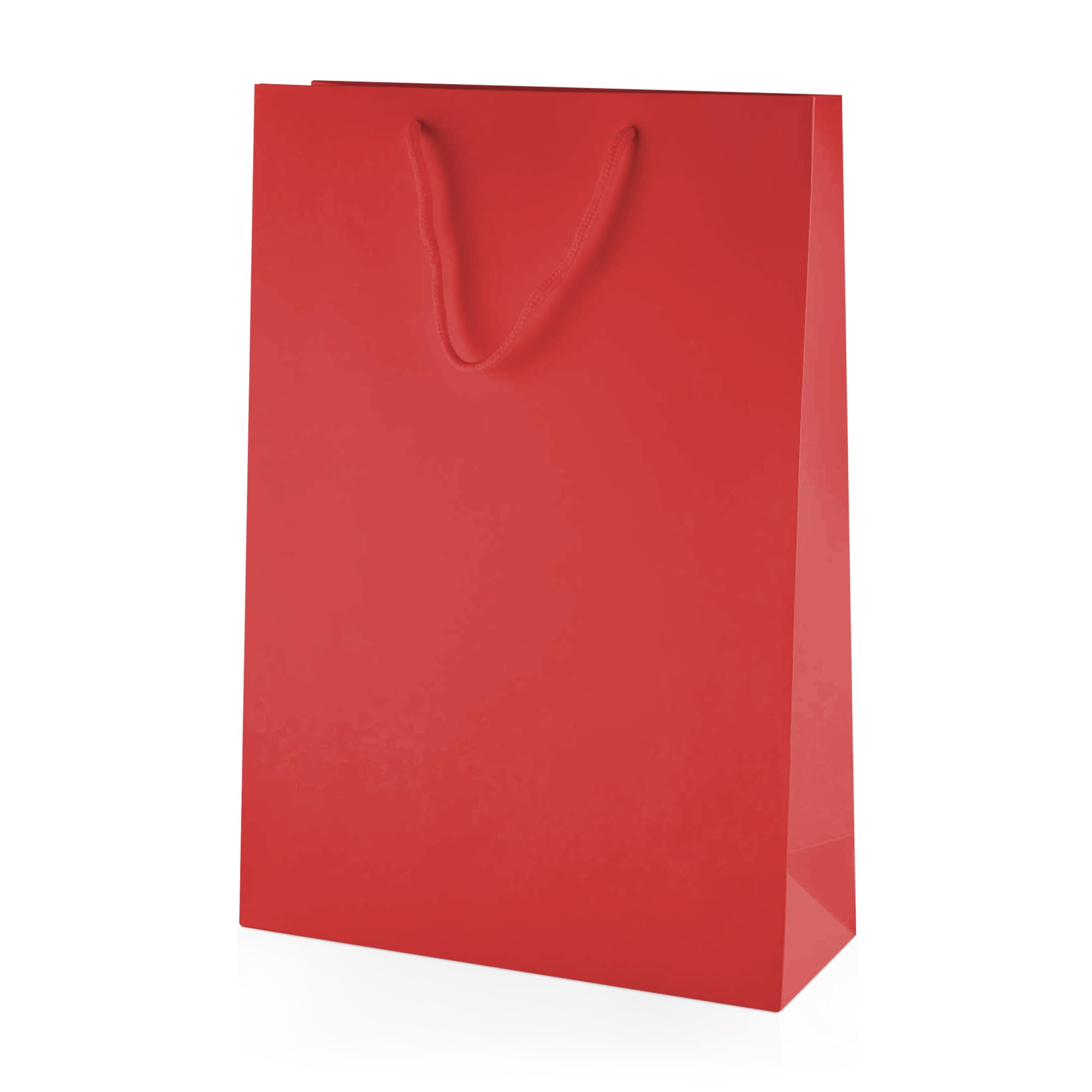 Thepaperbagstore 30 × Red Medium Tall Matt Laminated Gift Bags 25 x 36 x 10 cm
