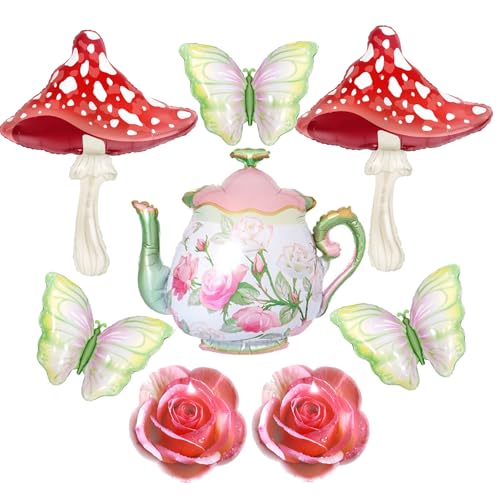 Théière et champignon magique : décorez votre goûter d'anniversaire avec ce ballon rose
