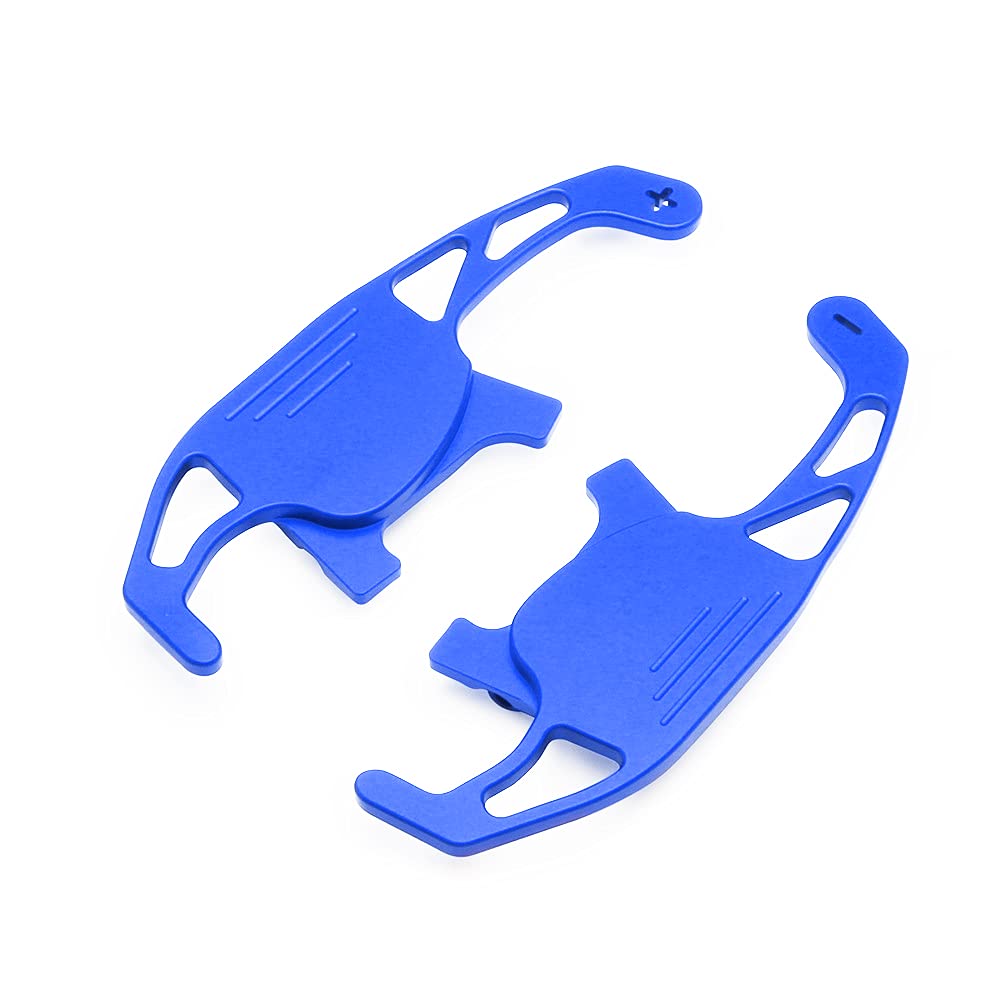 2 Stücke Lenkrad Schaltwippen Verlängerung Paddles Lenkrad für VW GOLF GTI R R-line GTD GTE MK7 7 POLO GTI Scirocco 2019 Metall Paddle Shifter Extensions Innendekoration Zubehör Blau