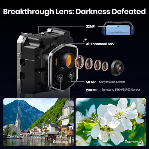 Image of FOSSIBOT F107 Pro 5G Rugged Phone Unlocked, 200-megapixel 4K Ultra-high-Definition Camera, 30GB + 512GB Storage Smartphone, 28000mAh Battery Phone, Android 15,6.95 inch 120Hz Display Waterproof Phones