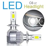 ★-Bombillas LED superbrillantes: chips LED COB de 4 lados; ángulo de haz de 360 grados; color blanco frío de 6000 K, 10800 lm/par. Se ilumina sin puntos oscuros o luz niebla. Diseño todo en uno, reemplaza perfectamente los faros HID xenón y halógenos