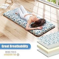 Giantex Bodenmatratze 90x200 cm, Futon Matratze Japanisch, Tatami Matte Faltbar & Tragbar, Klappmatratze mit Tragetasche & Abnehmbarer Bezug, Schlafmatte Schlafunterlage für Gästezimmer Schlafzimmer – Ansicht 4