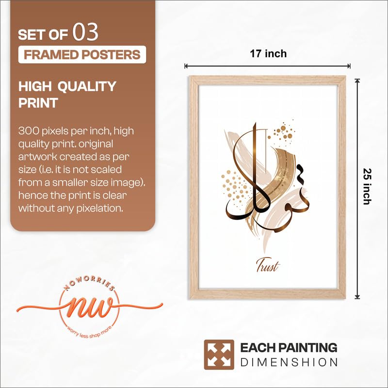 Image of NoWorries Multicolor Wall Decor Paintings | Framed Synthetic Wooden Frame Art for Office & Home Decor | Living Room & Wall Decoration, 17x25 Inches (IS-1)