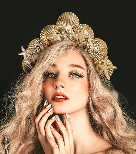 Bandeau sirène couronne de halo d'or aux finitions de style Renaissance baroque