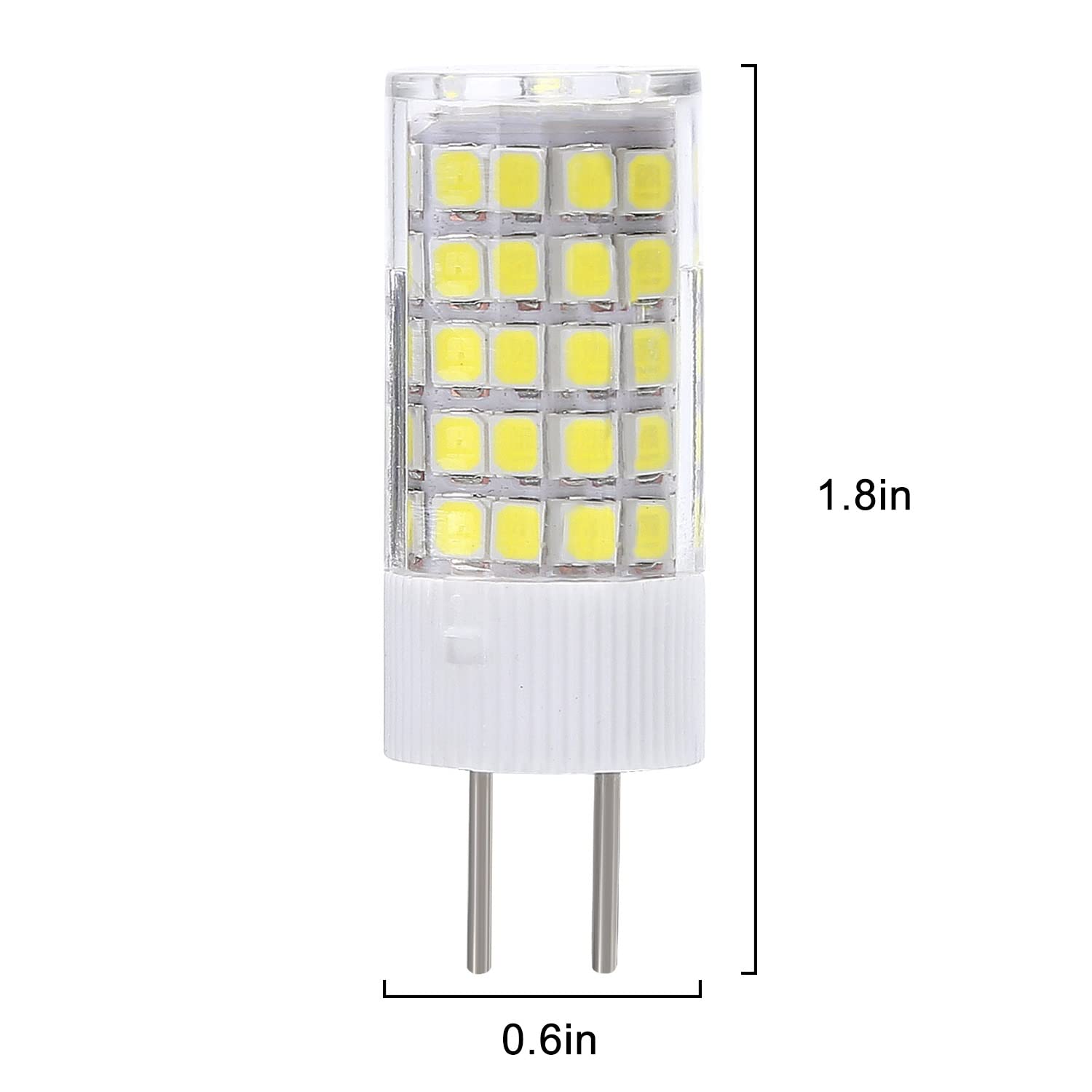HHF Iluminación del hogar, Paquete de 10 bombillas LED tipo maíz G4/GY6.35 de 7 W/9 W CA/CC de 12 V, 64/78 LED, fuente de luz de cristal brillante(Warm white,G4 7W 64LED-2835)
