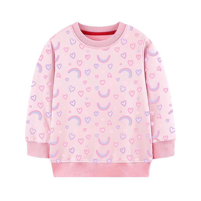 Image of Girls Cotton Crewneck Sweatshirt Size 2-10 Years Toddler Girls Kid Graphic Shirts