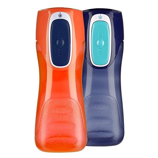 Garrafas de água Contigo Autoseal Trekker Kids, 355 ml, pacote com 2