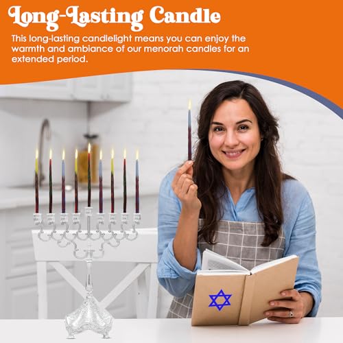 Majestic-Giftware-Multicolor-Hanukkah-Candles-CP20-45-Dripless-Handcrafted-Chanukah-Candles-for-All-8-Nights-of-Hanukkah-Manufactured-by-Safed-Candle-Company-in-Israel-BlueYellowRed
