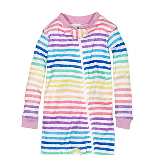 HonestBaby 2-Pack Non-Slip Footed Pajamas One-Piece Sleeper Jumpsuit Zip-Front Pjs 100% Organic Cotton for Baby Girls3
