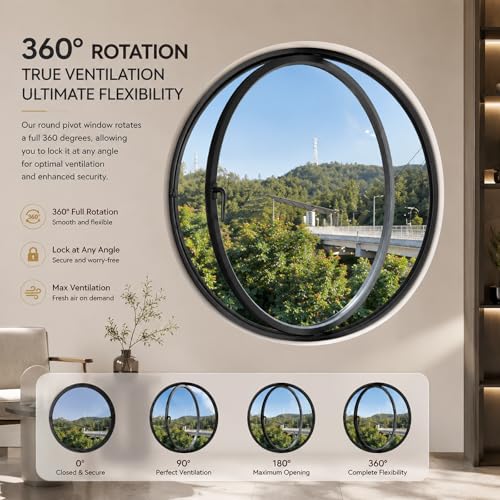 Fenêtre de sous-sol ronde pivotante ventilation 70cm - 5