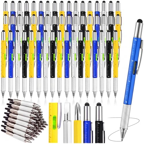 Yeaqee 120 Pcs Men Christmas Bulk Gifts 6 in 1 Tool Pens,Novel Color