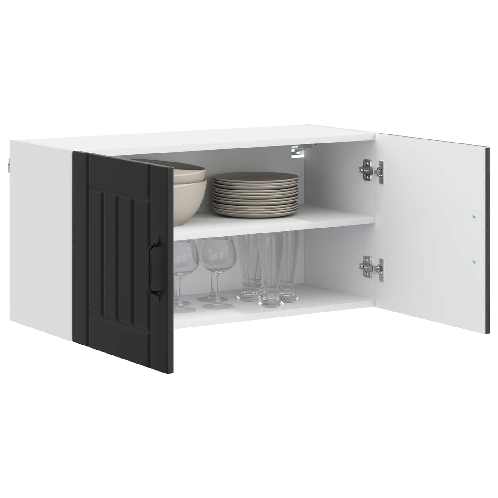vidaXL Wall Cabinet LUCCA Black 80 x 31 x 40 cm Engineered Wood