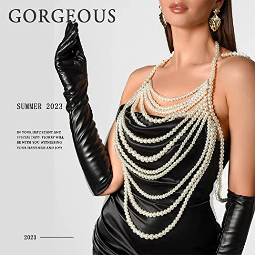 Florry Pearl Body Chain Shoulder Necklace Top Body Jewelry for Women Fashion Bra Chains for Wedding Party2
