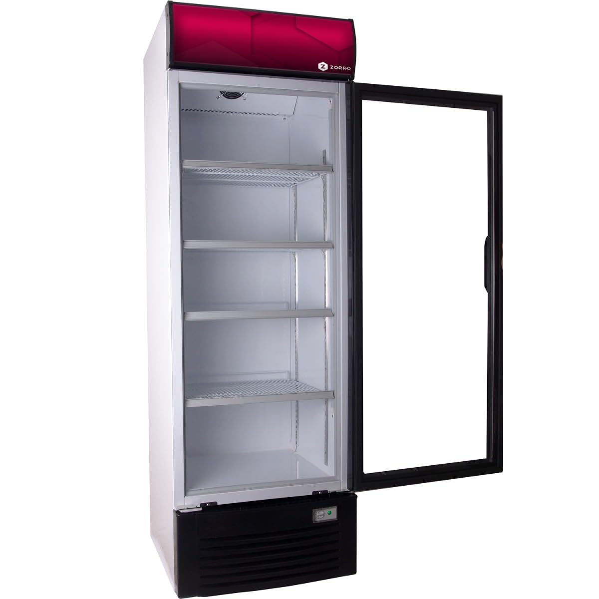 ZORRO Getränkekühlschrank ZK 380 Liter weiß/schwarz Flaschenkühlschrank Glastüre Gastro Getränkekühler