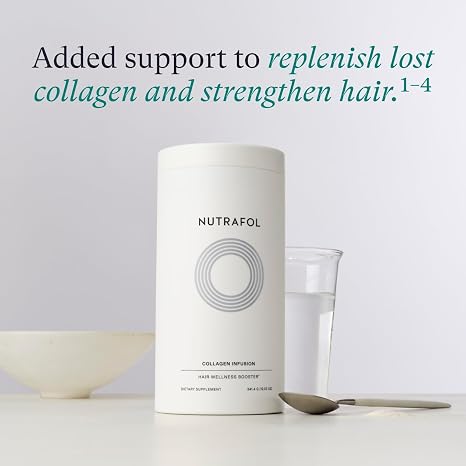 Nutrafol Women's Balance Hair Growth Supplement with Collagen Peptides, Ages 45+, Clinically Tested for Stronger, Visibly Thicker Hair, Dermatologist Recommended - 1 Month Supply, 12 oz Bottle