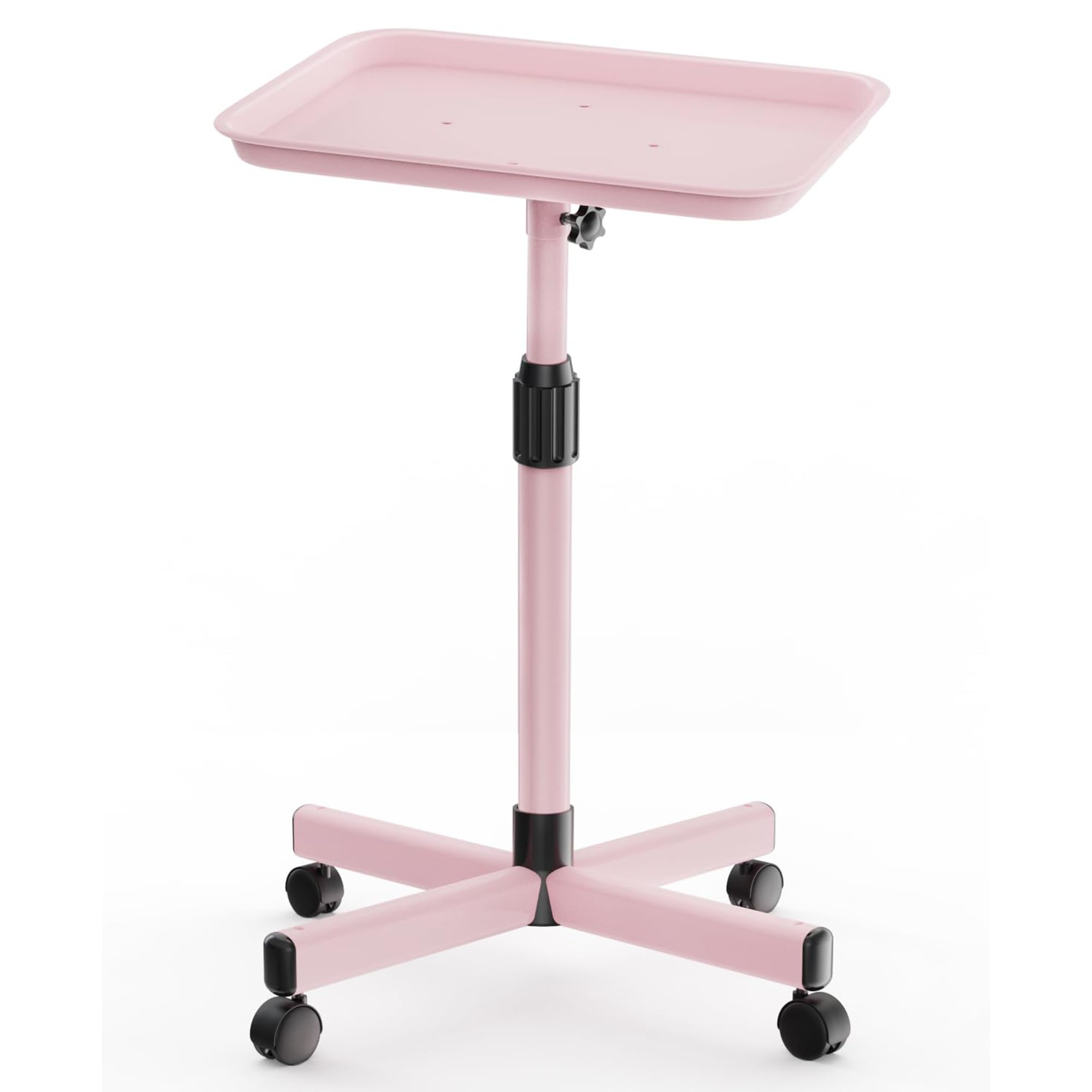 Pink Salon Tray Cart - Adjustable Height Tattoo Tray -1