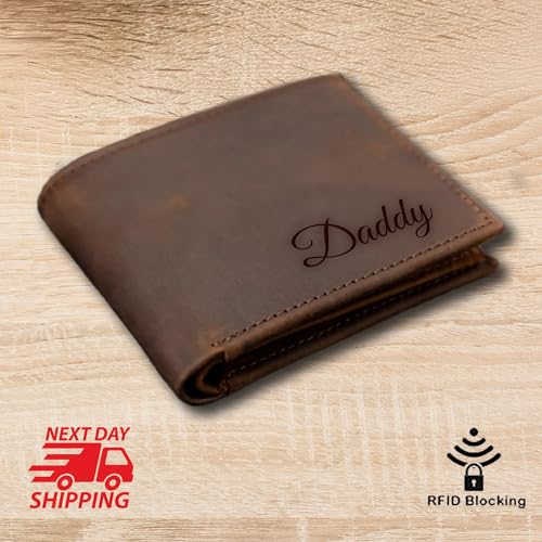 Custom Text Engraved Man Wallet For Fathers Day Anniversary Birthday, Personalized RFID Blocking Wallet Gift For Dad Grandpa Man, Show Your Love Respect With Your Text Engraved Wallet4