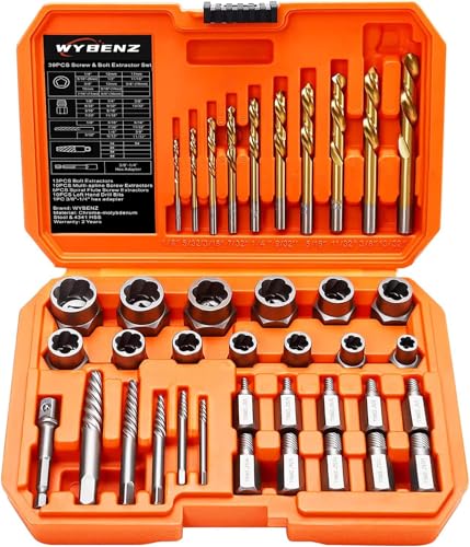 Image of 39PCS Screw Extractor Bolt Extractor Set with Left Hand Drill Bit Set | Easy Out Screw Extractor Set,Multi-Spline Stripped Screw Extractor Kit, Bolt Extractor Kit for Studs, Rusted, Bolts & Screws