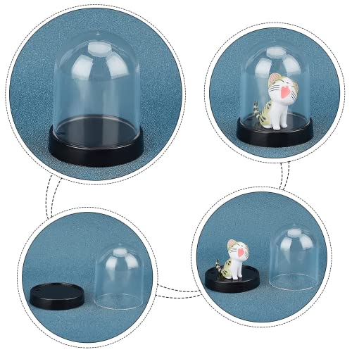 zalati Schutzabdeckung Display Kuppel Acryl Cloche Dekorative Vitrine Anti-Staubdicht mit Kunststoffsockel für Ton Actionfigur Puppe Figur