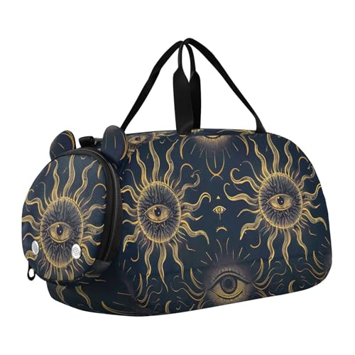Evil Eyes Duffle Bag for Girl, Sports Duffle Gym Bags with Shoe Compartment, Personalized Overnight Bag Travel Weekender for Kids
