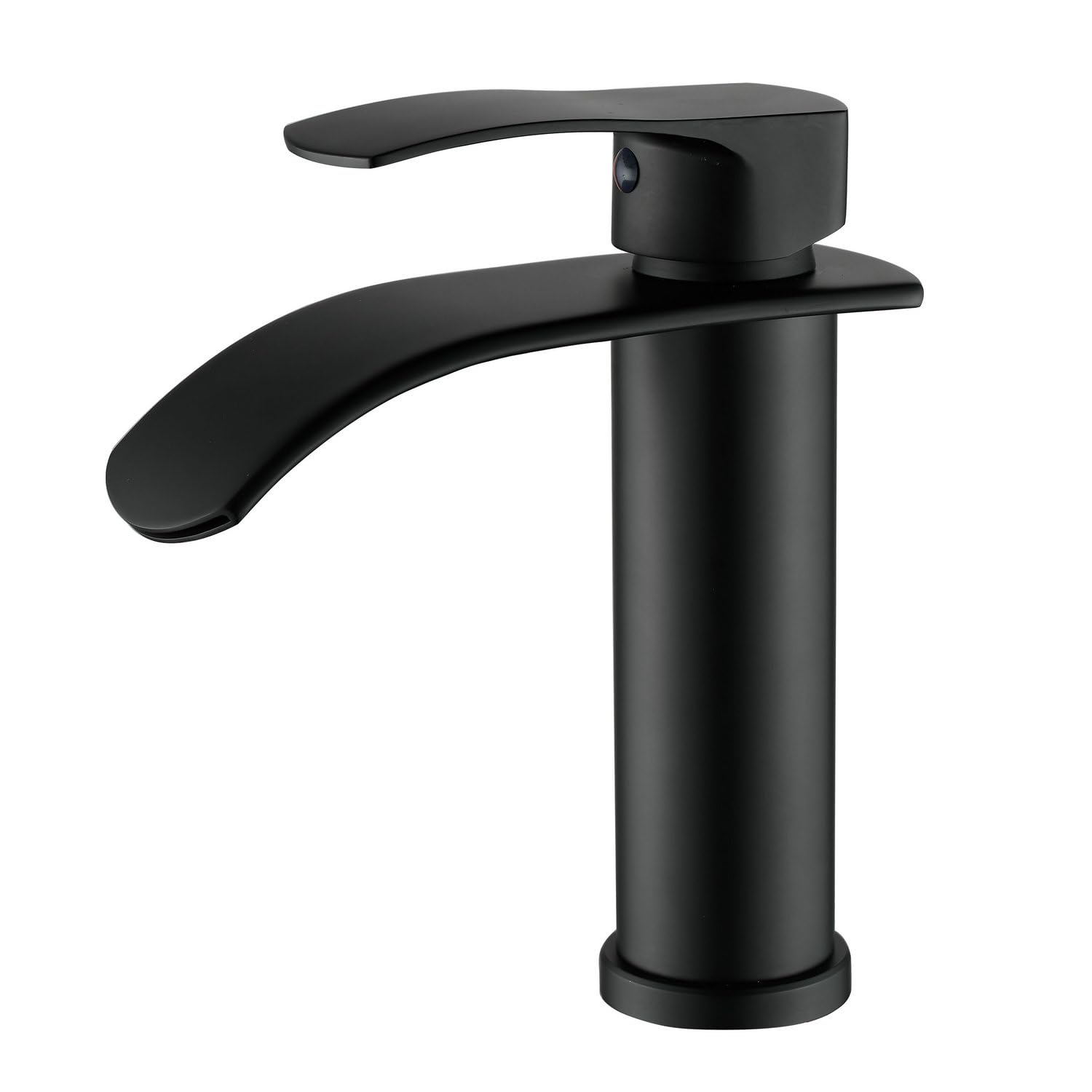 Robinet cascade noir Beelee pour lavabo moderne monotrou avec raccordements eau chaude et froide