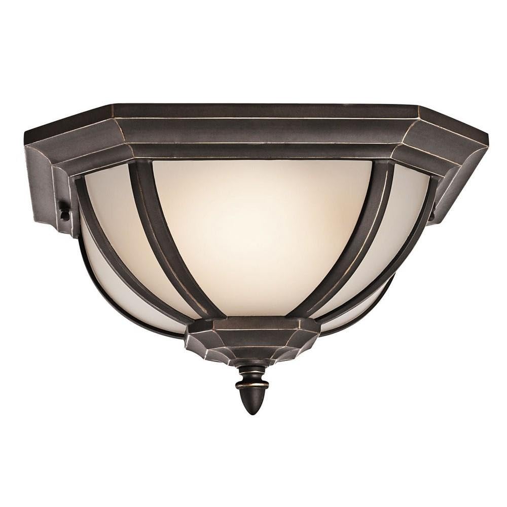 Kichler 9848RZ Salisbury Outdoor Ceiling 2-Light, Rubbed Bronze