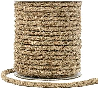 tenn well 6mm Jute Rope, 66 Feet Natural Thick Garden Twine String Strong Jute Rope for Cat Scratcher, Gardening and Decorative Crafts (Brown)