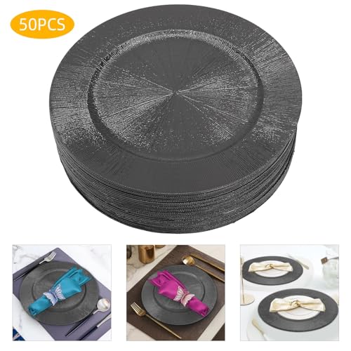 50 piezas plato cargador redondo reutilizable 13 pulg miniatura 6