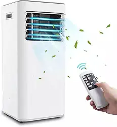 Condicionador de ar portátil com função 3 em 1, 423 pés cúbicos, display digital e controle remoto e temporizador e rodas 24 horas para fácil mobilidade no escritório doméstico