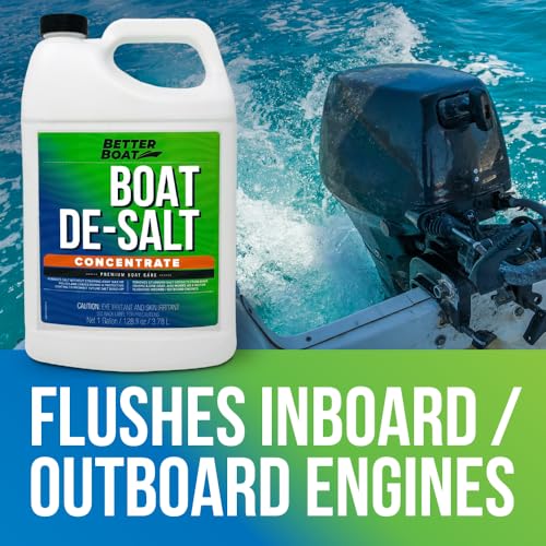 Image of Salt Remover for Boats Concentrate, Marine De-Salt Flusher for Outboard | Inboard Engines, Removes and Prevents Salt Build-Up, Better Boat