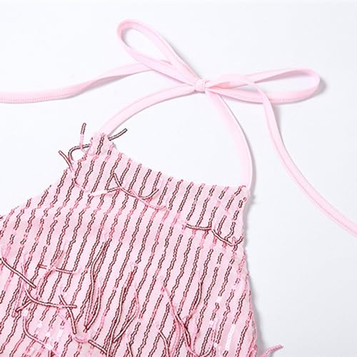 Robe à paillettes dos ouvert pour briller en soirée - 7