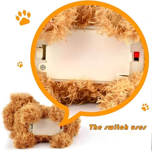 Image of Walking Talking Fluffy Dog Toy for Kids, Fun Movement, Included Battery Operated - Barking, Jumping & Twitch Nose, Voice Repeat, Perfect for Children's Kids & Toddlers (Brown)