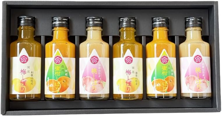 ふみこ農園 ギフト プレゼント 果実しぼりジュース6本入 和歌山県産の南高梅、あら川の桃、国産の温州みかんを使ったふみこ農園オリジナルドリンク みかん、南高梅、あら川の桃 賞味期限 180日間