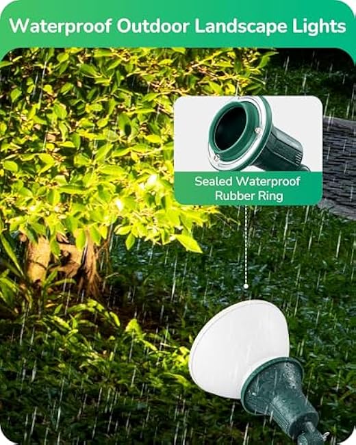 EDISHINE Outdoor Spotlight Outdoor Flood Stake Lights 150W 2 Pack