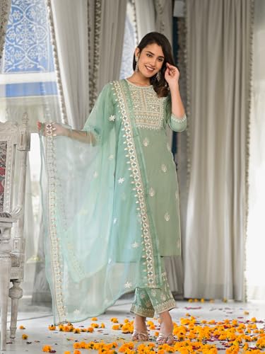 Image of Varanga Women Magenta & White Embellished Straight Kurta - Elegant Ethnic Wear for Women, Perfect for Casual & Festive Occasions