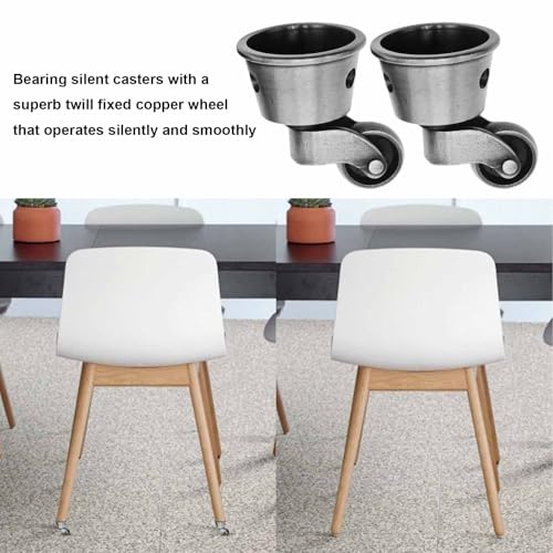 Anxingo 4Pack Antique Zinc Alloy Swivel Cup Casters, Furniture Caster Wheels Universal Metal Pulley Wheels for Chair Cabinet Patio Table Sofas 1-3/4 Inch OD Vintage Green Bronze - Image 8