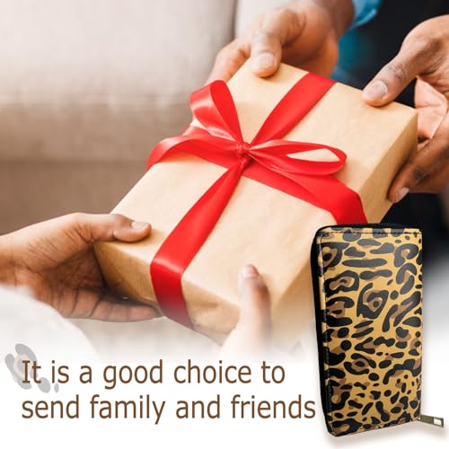 Image of Leopard Wallet Gifts, Wallet For Women Ladies Female Card Cases & Money With Zipper Organizers For Pocket Or Purse, Leopard
