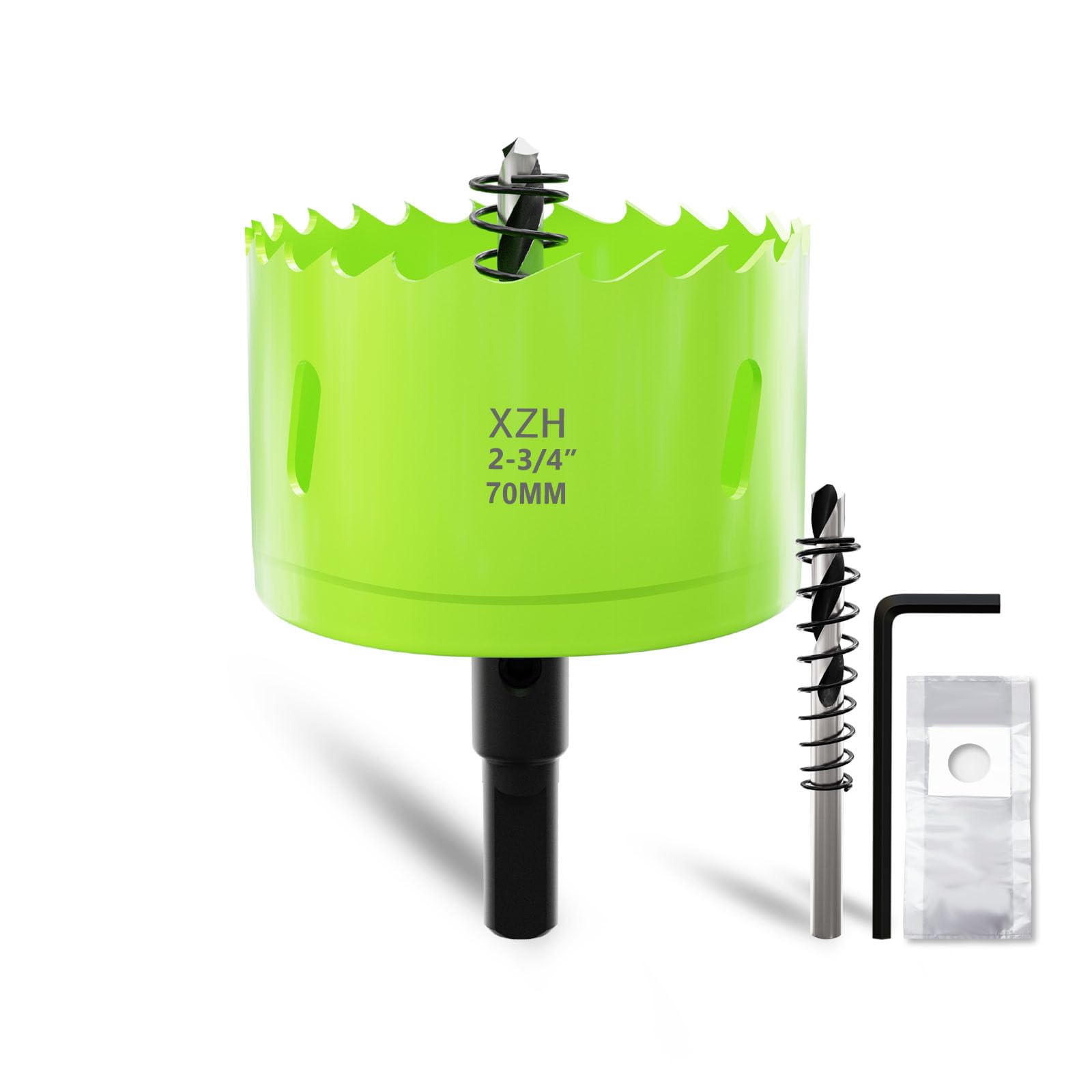 XZH 70mm Bi-Metal Hole Saw Kit with Arbor & Pilot Bit, Effortless Smooth Cutting for Wood Plastic, Drywall & Thin Metal