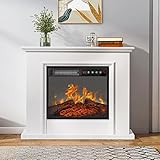 BOSSIN 32" Electric Fireplace Mantel with 18 inch 1500W Electric Fireplace Insert, Package Freestand